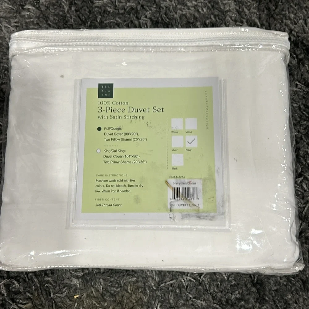ELLA JAYNE NIP Penthouse 3-Piece 200 Thread Count Cotton Percale Duvet Set